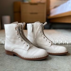 Ash Leather Boots with Bag, Like New